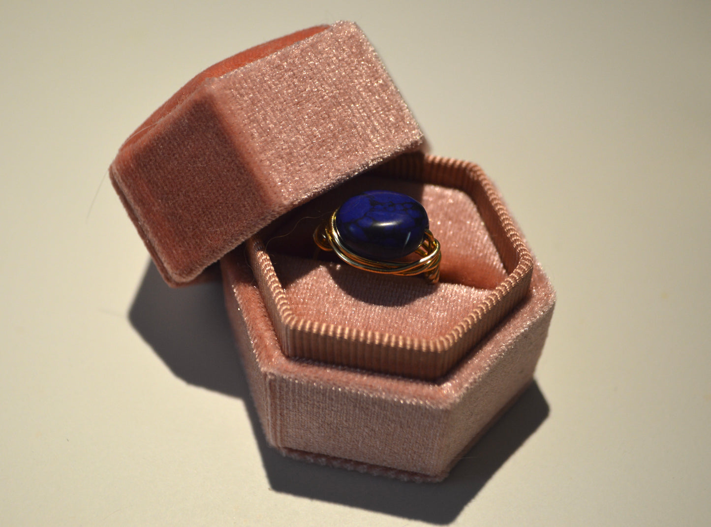 Statement Wire-wrapped Ring in Midnight Blue