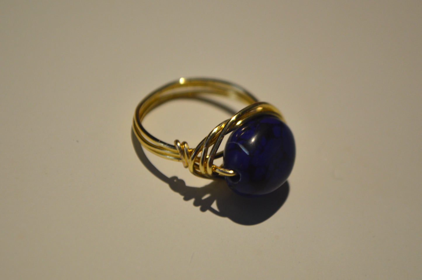 Statement Wire-wrapped Ring in Midnight Blue