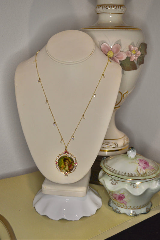Vintage-inspired Portrait Necklace