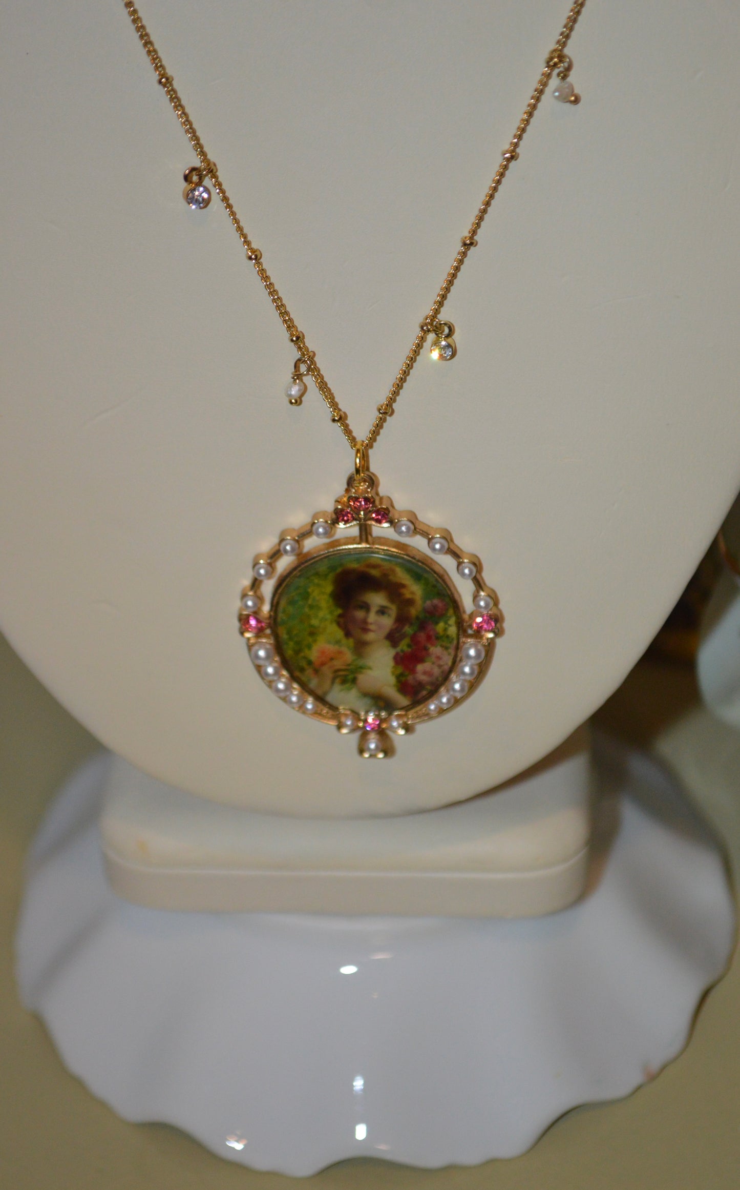 Vintage-inspired Portrait Necklace
