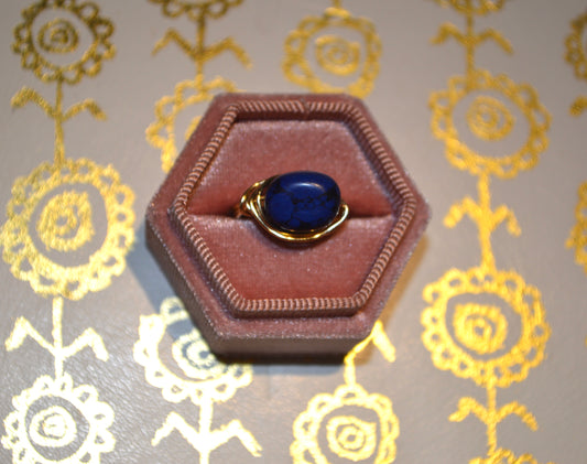 Statement Wire-wrapped Ring in Midnight Blue