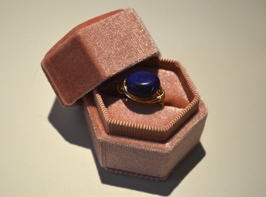 Statement Wire-wrapped Ring in Midnight Blue